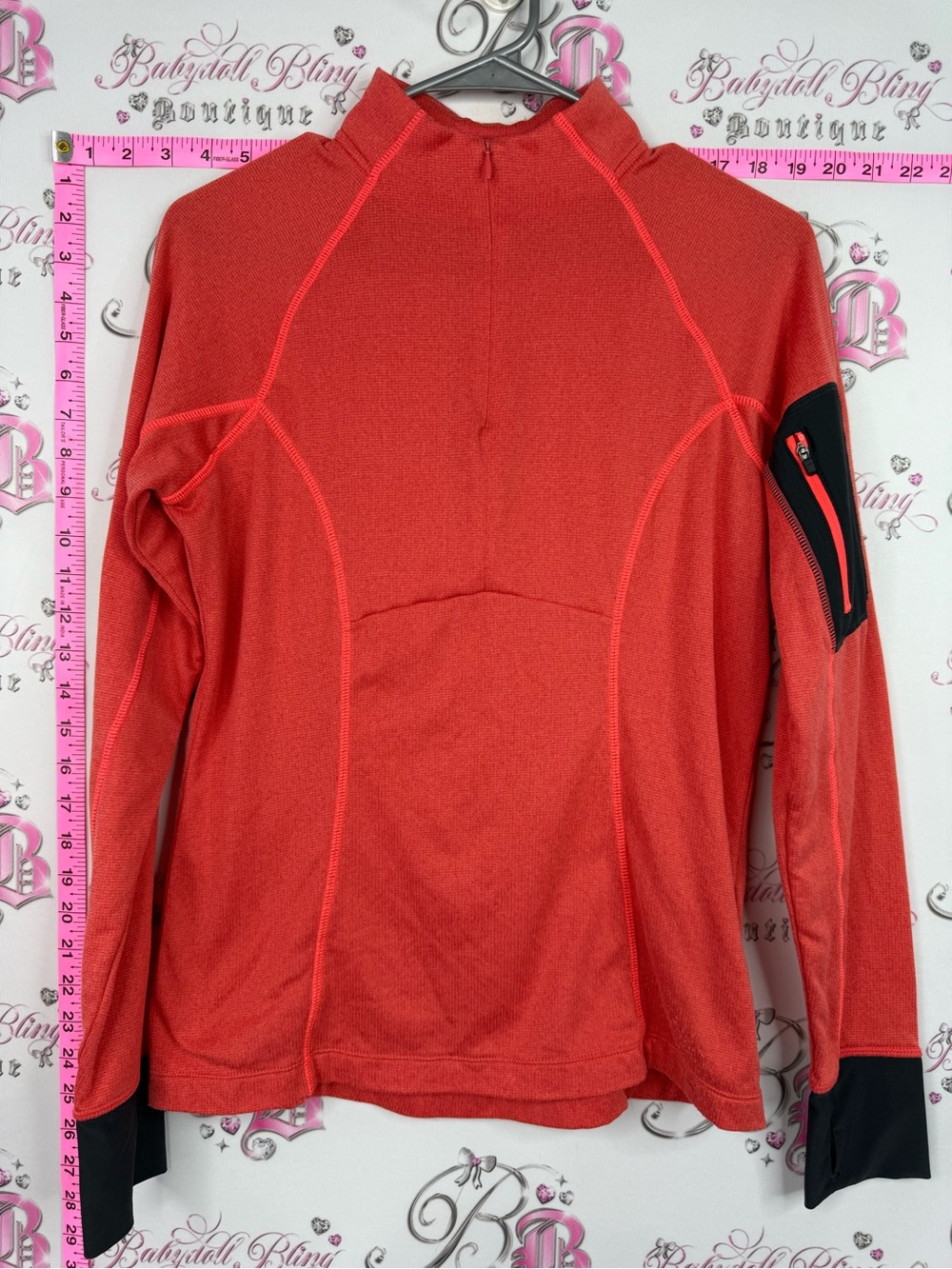 Mondetta see orange Red Pullover Performance Half-Zip Hoodie
